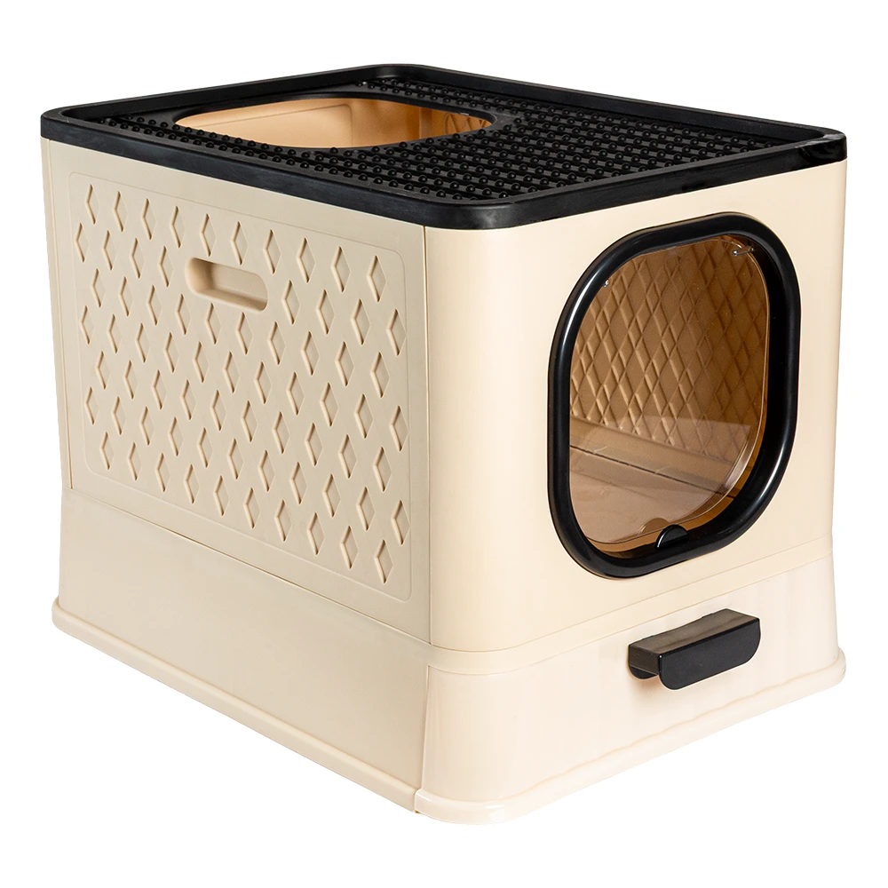 Sanitário para gatos sand box premium jel plast bege 01